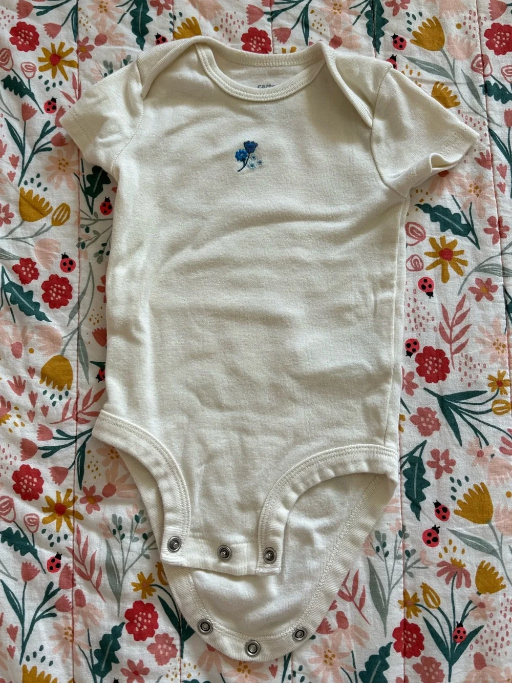 Carter's Cream Sherpa Jacket with Light Blue Floral Knit Set - Picture 3 of 6